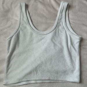 Hollister white beach cropped tank top size S